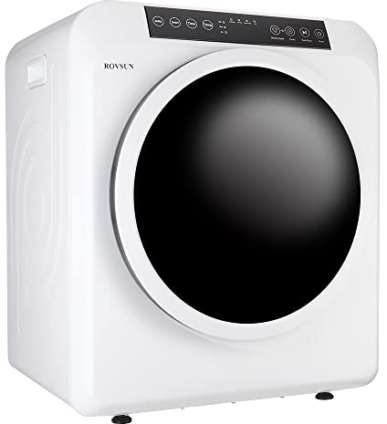 ROVSUN 3.5 Cu.Ft Portable Clothes Dryer, High End Front Load Tumble Laundry Dryer with LCD Touch Screen, Stainless Steel Tub for Apartment, Home, Dorm-110V, Classic White