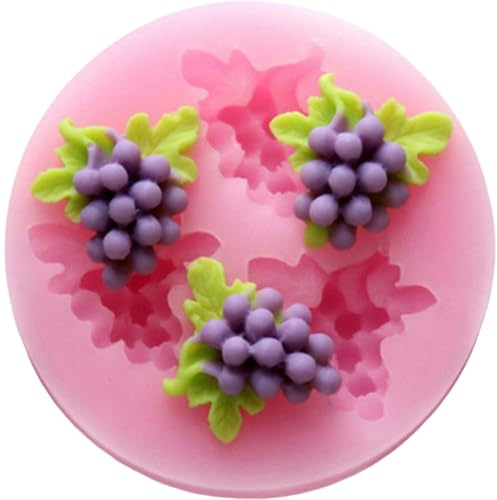 Ericetion Uvas Moldes De Silicona para Jabón Artesanal 3D Moldes De Decoración De Pastel De Fondant