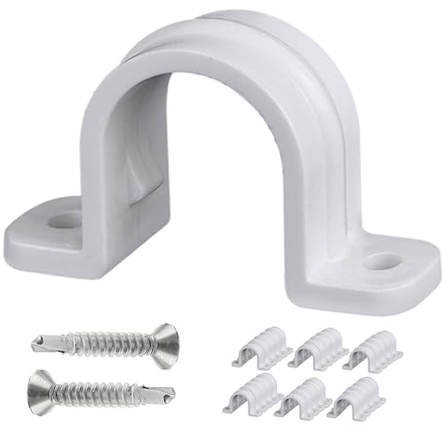 30 Pcs Conduit Pipe Strap clamp,Plastic Pipe Clamps SCH 3/4 inches(25 MM), Two Hole Plastic Pipe Clip Non-Metallic Conduit Pipe Conduit Clamps Pipe clamp PVC Conduit Clips