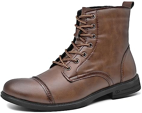 LUODENGLANG Chukka Boots Casual Fashion Oxford Dress Boots Leather Lace Up Desert Ankle Boots Classic For Men Lightweight Anti Slip Brown Dark 43 M 9.5