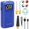FreeLionVon Electric Ball Pump,Automatic shutdown function,with Pressure LCD Display (Max 20PSI) and LED Torch，Ball Needle*2 and Nozzle*1 for football, basketball, volleyball,soccerball,swimming ring