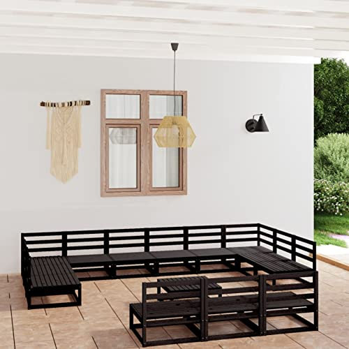Homgoday 14-teiliges Garten-Lounge-Set aus massivem Kiefernholz, Gartenmöbel-Set, Terrasse, Outdoor, Hof, Terrasse, Balkon, Sofa, Sitzgelegenheit, Sitzmöbel, Ecke, Hinterhof, Sofagarnitur Möbel