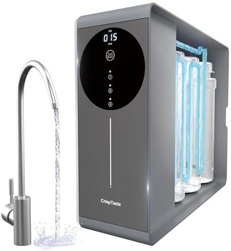 Tankless Reverse Osmosis System 600GPD NSF Certifed, Under Sink RO Water Filtration System TDS Reduction from 500 to 20, Tankless ro System 2.5:1 Pure to Drain Ratio for Home Kitchen Apartment(Grey)