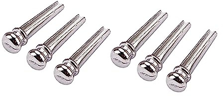Gitarrenstegstifte aus Metall, 6 Stück, Silber, Gl28 | Corrosionsbeständig, Universell Einsetzbar, Praktisches Zubehör für Saiteninstrumente