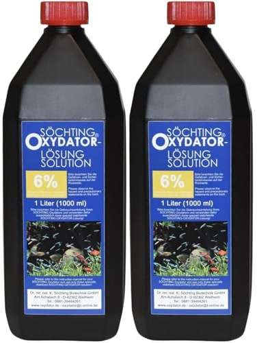 Söchting Oxydator-Lösung 6% im Spar-Set (2X 1 Liter) – Doppelpack für Aquarien & kleine Teiche – Hochreine Sauerstoff-Versorgung – Effiziente Algen-Prävention & Vitalität
