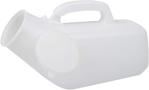 Urinflaschen, tragbares Urinal, Urinalflasche for Männer, mobiles Toilettentöpfchen, Campingtoilette, Urinal for Männer, Inkontinenz-Pinkelflasche mit langem Hals, durchsichtiger Kunststoff, 1200 ml,