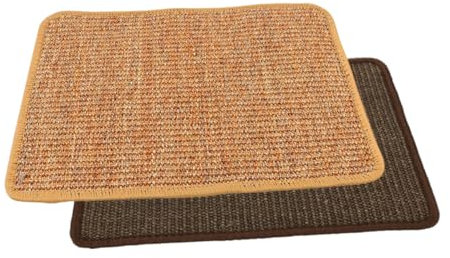 Happyyami 2piezas Alfombra Rascadora para Gatos Estera De Rasguño Yute Natural Accesorio Resistente y Duradero para Mascotas para Proteger Muebles y Suelos