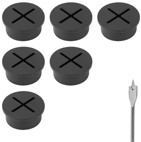 Ginddy Passe Cable Bureau,12 Pièces Oeillet de Bureau Flexible Passe Câble en Silicone Trou Bureau Passe Cable Passe-câbles Ronds Encastrables pour Table D'Ordinateur Bureau Maison Ordinateur(Noir)