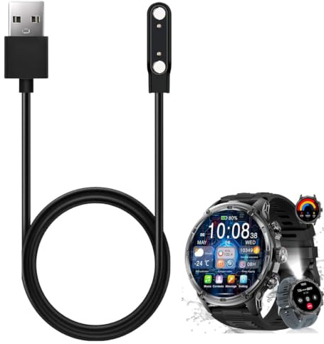 FTPZTINX Compatible Pour Cable USB Compatible Pour Smartwatch LIGE Militaire Montre Connectée Homme 1,85'' FV13 (1 Pack)