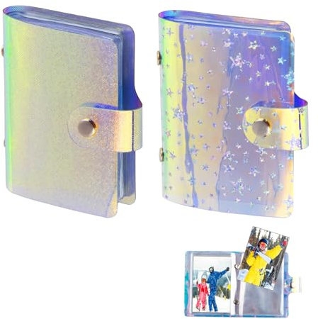 2 Pack Small Photo Album, Mini album fotografico per foto da 3 pollici, 36 tasche per album fotografico Polaroid & Instax Mini Album & Fujifilm & Kpop Photocards, album fotografico per fotocamera