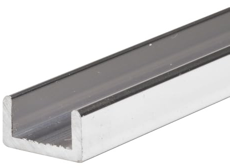 CRL Brite Anodized Frameless Shower Door Aluminum Regular U-Channel for 1/2 Thick Glass - 95 in Long