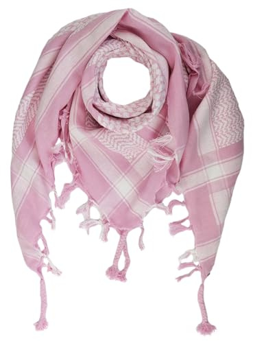 Palituch rosa weiß 100x100 cm Pali Palästinenser Arafat Tuch 100% Baumwolle