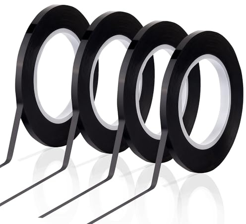 4 Pcs Black Whiteboard Gridding Tape, Thin Black Tape, School Chart,Graphic Gridding and Marking