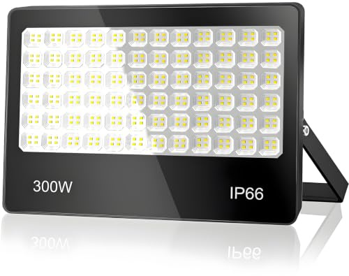 ANNIFUNLY LED Strahler Außen,300W 30000LM | Superhell Außenstrahler Scheinwerfer, 6500K Kaltweiß LED Aussenleuchte Fluter, IP66 Wasserdicht