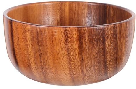 FONDOTIN Cuenco De Madera 16x7 Cm Tazón para Comida Ensaladera Madera Natural Seguro Hogar Comedor