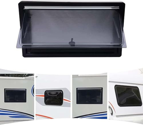 Finestra per Camper, Caravan, Presa d'Aria da Tetto, Finestra per Camper, Finestra A Spinta Esterna, con Tenda Avvolgibile Integrata E Zanzariera per Roulotte OF(Color:500x350mm)