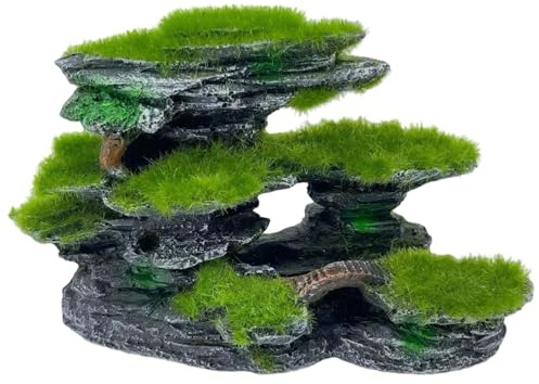 HoveeLuty Aquarium-Sichtstein, 17 x 6 x 11, 4 cm, Moos-Aquarium-Versteck, große, tauchfähige -Dekoration aus Kunstharz, DIY-freundliches -Zubehör, Dekoration,