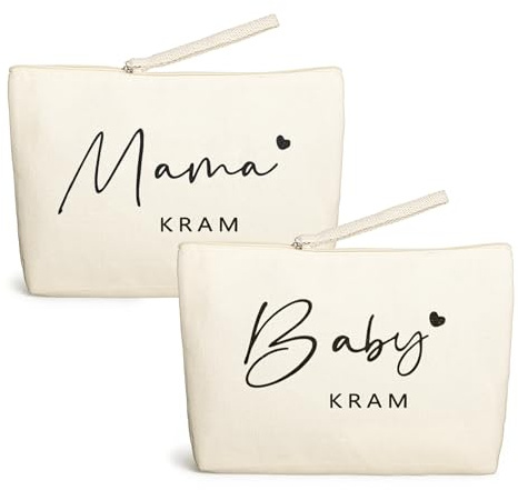 HJZHII 2 Stück Geschenke für Werdende Mütter, Beige Canvas Reißverschlusstaschen Geschenk Werdende Mama Babyparty Geschenke für Mama