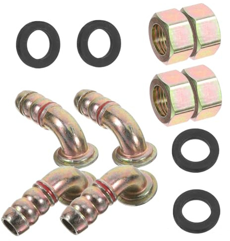 KOCKSHION Adaptador de Manguera de Gas con Conector Rápido 4 Piezas, Codo con Rosca Interna de 1/4 Pulgada, Conexión Flexible para Estufa de Gas Portátil, Accesorios Duraderos de Aleación