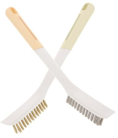 BIUDECO 2 piezas Cepillo para Limpieza de Hornos y Estufas de Unidades con Cabezas de Cobre y Nylon Mango Ergonómico Antióxido para Eliminar Grasa y Suciedad Cocina
