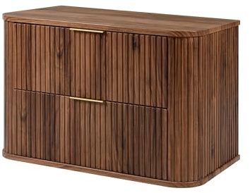 Badrumsskåp, ek–valnöt, 80,4 x 51,7 x 41,5 cm med lameller
