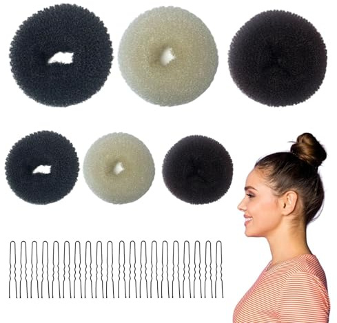 Hair Bun Maker Set 26-teilig Duttkissen groß klein weiß Frisurenhilfe für Damen Mädchen Hochsteckfrisur Party Alltag Tanz Styling Zubehör
