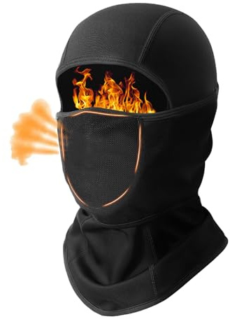 AYPOW Cagoule Moto d'hiver Thermique Respirant pour Hommes Femmes, Masque de Ski Polaire Coupe-Vent, Multifonction Chaude Balaclava Tour de Cou Bonnet pour Outdoor Vélo Cyclisme Randonnée Snowboard