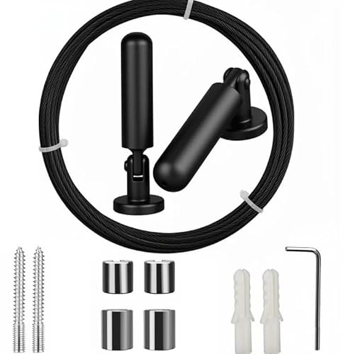5M Tringle A Rideaux Kit, Câble en Acier pour Rideau, pour Rideau, Corde à Linge, Fil De Tension, Fil Photo, Rideaux De Douche, Corde à Rideau, Décoration Murale d'art de Pépinière