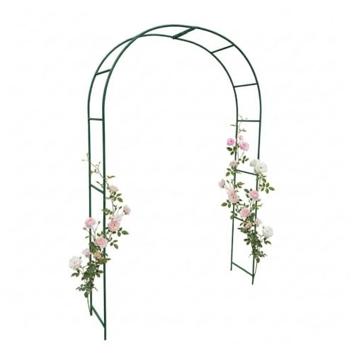 Kapaga Arche de jardin en métal 240 x 150 cm – Arche en acier revêtu par pulvérisation résistant aux intempéries pour rosiers, épaisseur du tube : 14 mm, clématites et vignes dans le jardin classique