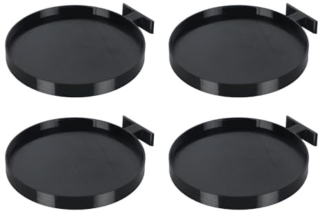 Generisch Plant Saucer - Wall Mount Flower Pot Holders, Floating Greenery Display Shelf, Modern Steel Ring Design, Vertical Indoor Garden Space Saver, Home Decor Botanical Accessory, 4 Pack Black