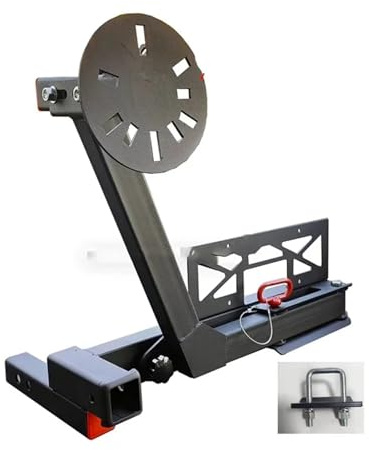 SLAHAJ Soporte Universal para portaequipajes de llanta de Repuesto, Barra de Remolque con Boca Cuadrada, Plegable y extraíble. Soporto de Ruedas