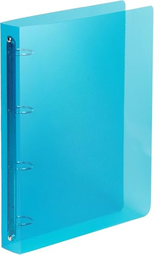 Favorit, Raccoglitore Lumina in Polipropilene, Blu, 22 x 30 cm, 4 Anelli, Finitura Rigata Trasparente