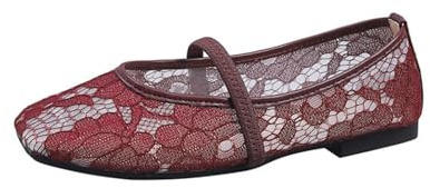Generisch Ballerines confortables pour femme - Chaussures de danse classiques - Chaussures de danse antidérapantes - Chaussures d'été larges - Chaussures de ballet sportives à lanières