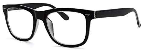 Eyekepper Señoras y señores gafas de lectura con lenteses cuadrados grandes y bisagras de resorte - Negro +0,50