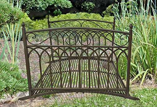 Ponte da giardino in acciaio, per laghetto, effetto anticato, per giardino, stagno, ringhiera