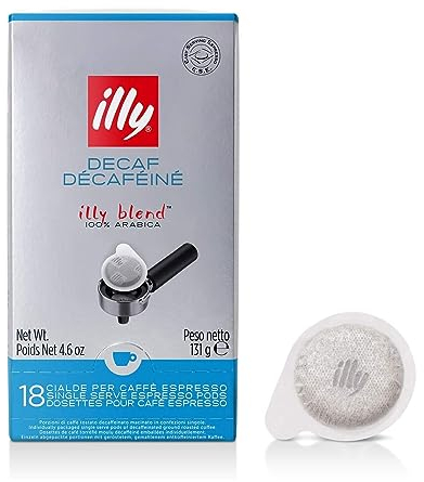 Illy Caffè in Cialde ESE Monodose, Decaffeinato, 1 Confezione da 18 Cialde