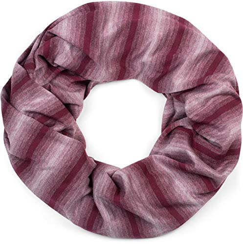 styleBREAKER Unisex Loop Schal mit Streifen Farbverlauf Muster Ton in Ton, Schlauchschal, Tuch 01016189, Farbe:Bordeaux-Rot
