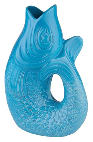 Gift Company - Monsieur Carafon - Vase/Blumenvase - Steingut - Lagoon/Blau - 21 x 12,2 x 30,7cm - 2,7 Liter