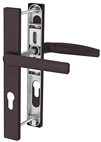 Premium Drückergarnitur Victory DHS 92mm - Rechteckig - Griff-Flachgriff, Farbe:Braun RAL 8019, Schildbreite:32mm