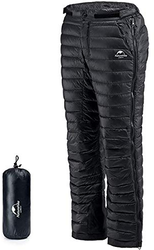 Naturehike Winter Dicke Daunenhose Schnee Skifahren Thermische Hitze Heißer Outdoor Winddichte Daunenhose (Schwarz XL)