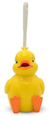 JIUJ Kompakte Toilettenbürste mit Halter, Cartoon-Ente Design, Gelb, Kunstharz-Bürste und -Stange, Set für WC und Badezimmer