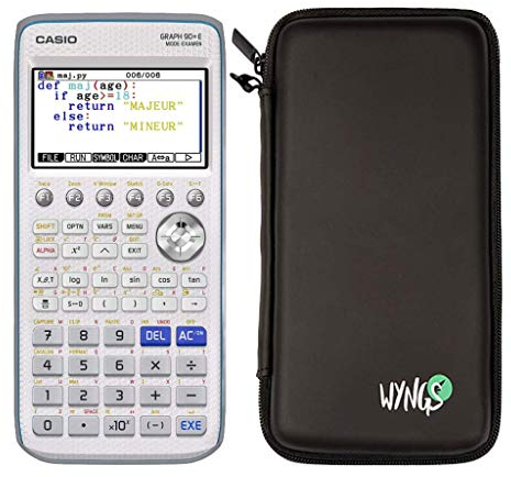 Casio Graph 90+E inkl. WYNGS Schutztasche Schwarz - Grafikrechner - Basic Set