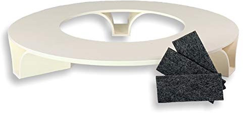 terraced® - Blomkruka underlägg inkl. filthållare – färg: krämvit – rund – 27 cm diameter – underlägg blomkruka – återvunnet material – Made in Germany