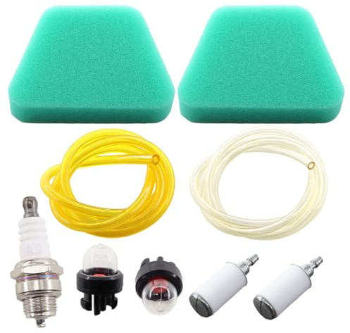 MCHNIC Universal Benzinfilter Luftfilter Zündkerze Primer Benzinschlauch (2,5 x 5mm 2 x 3,5mm) für Freischneider Trimmer Motorsense Rasenmäher Rasentrimmer Kettensäge Motorsäge
