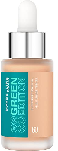 Maybelline New York Leichte Serum Foundation, Serum-Makeup für aufbaubare Deckkraft und ein natürliches Finish, Green Edition Superdrop Tinted Dry Oil Nr. 60, 1 Stück
