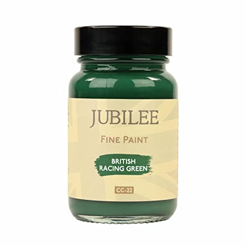 Guild Lane Jubilee Furniture Paint - British Racing Green Multi-Surface Paint for Wood, Metal, Glass & More - Outdoor & Indoor Use - Soft Sheen Finish - No Primer Needed - 60ml