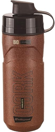 POLISPORT 8645500033 - Wasserflasche für Fahrrad mit breiter Öffnung, hergestellt aus BPA-freiem Bio-Kork, 500 ml, in der Farbe Braun