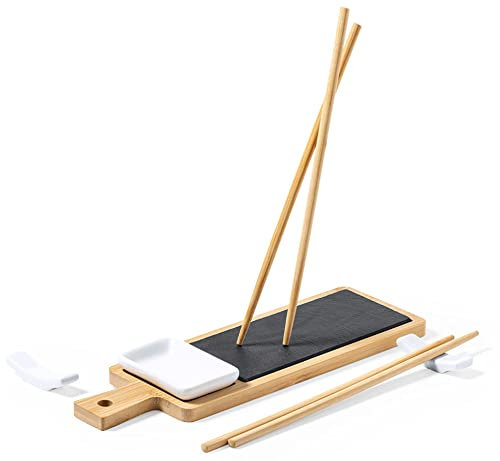 Generico Set Couverts Service de Sushi Premium Kit planche à découper Baguettes Couverts Bol Poisson