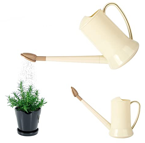 2 liter vattenkanna lång pip plast avtagbar sprinkler växt vattenkanna lätt vattenspruta vattenflaska för inomhus utomhus trädgård hus blomma bonsai växt (beige)