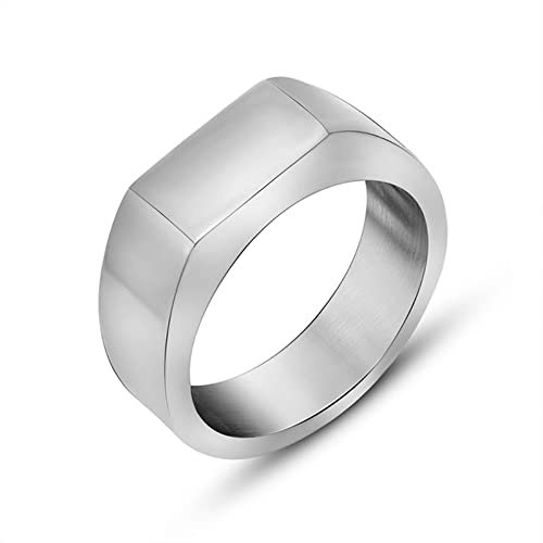 Aotiwe Ringe Beste Freundin, Freundschaftsringe Beste Freundin Breiter Ring Quadratisch Silber 7,4 mm Edelstahl Größe 57 (18.1)